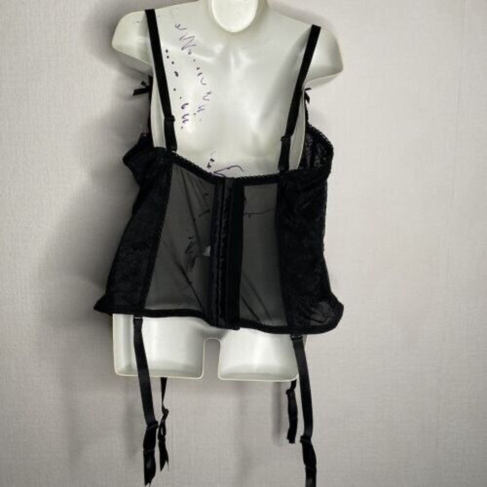NWT Adore Me Black Bustier Lace Up Corset Lingerie Women Size 40B - Picture 9 of 12
